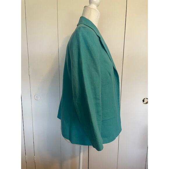 Talbots Size 16 Petite 100% Linen Jacket Teal NWT - Picture 2 of 6
